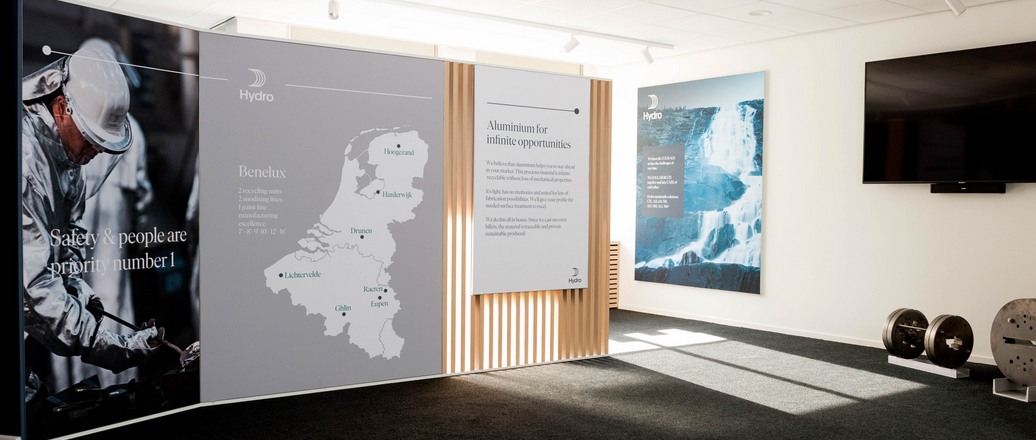 Interior conference room with large tv screen