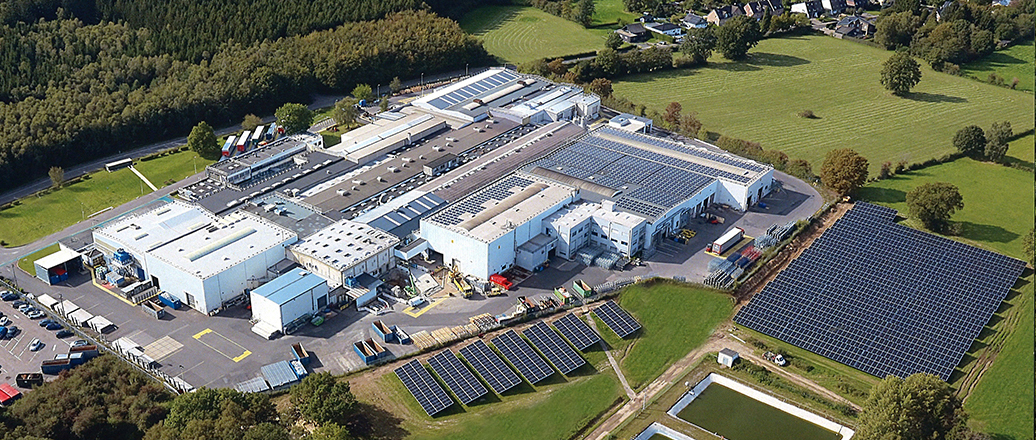 Aerial view of the production facility of Hydro Extrusion Raeren S.A.
