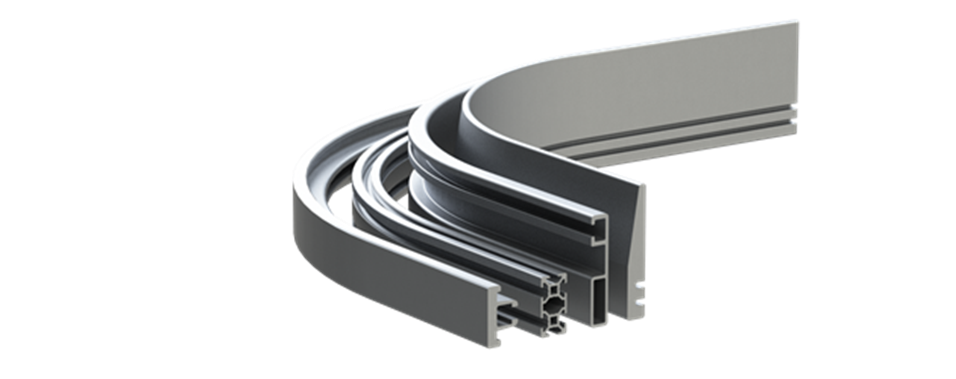 Gebogene Aluminiumprofile für eine nahtlose Verbindung 
