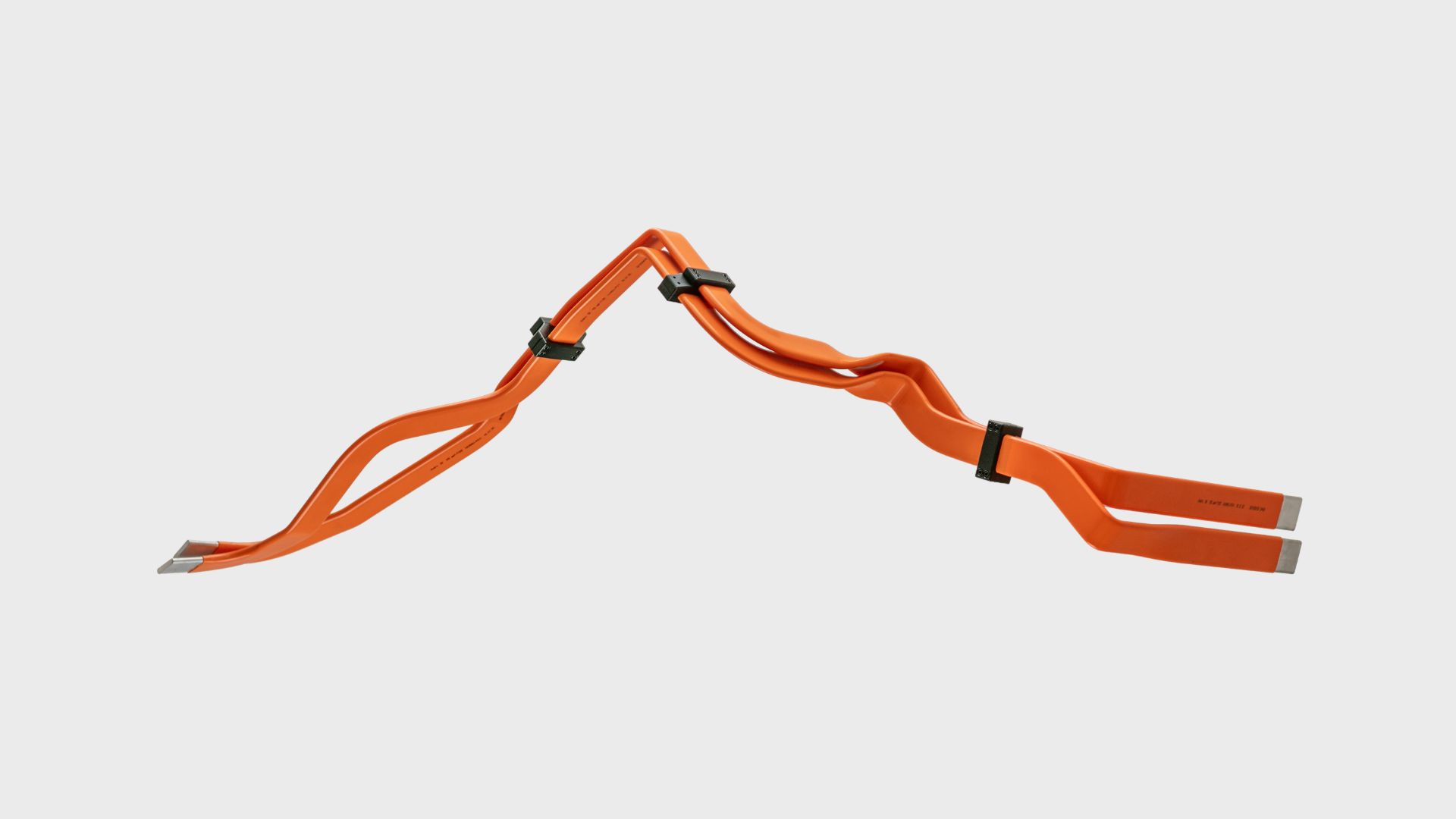 a pair of orange plastic straps