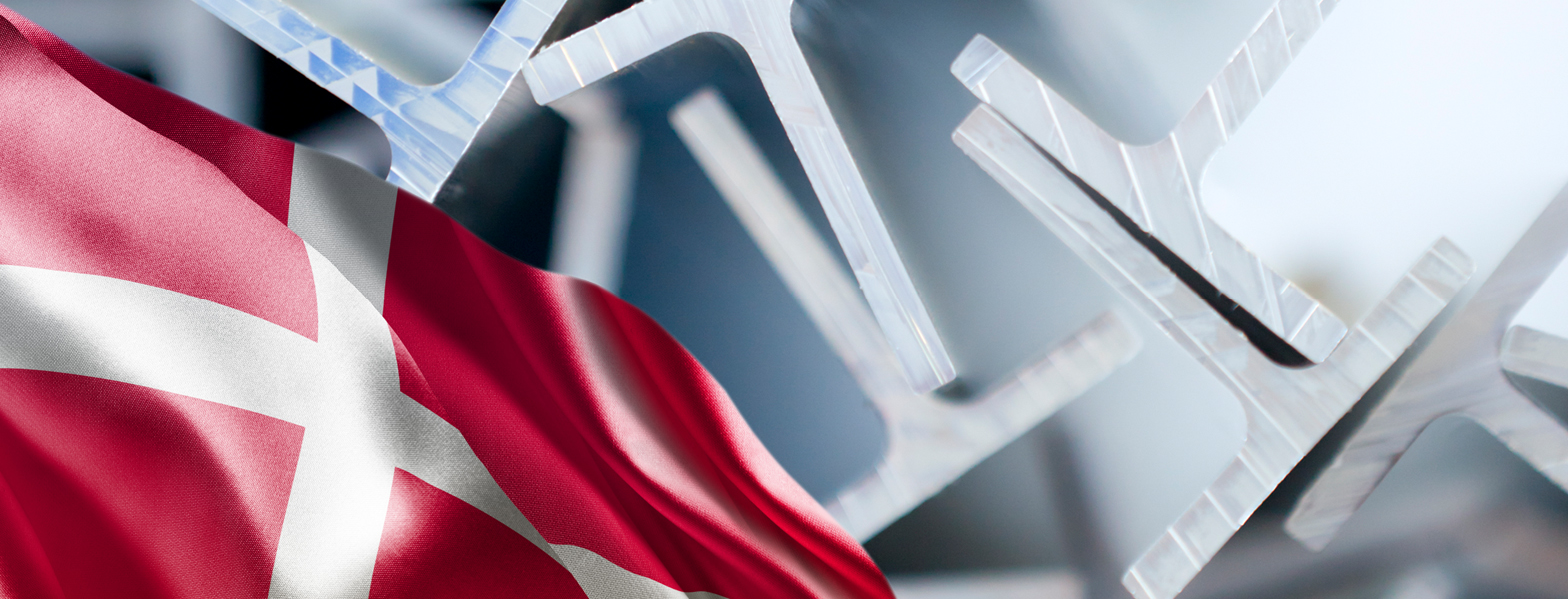 Danish flag and extruded profiles