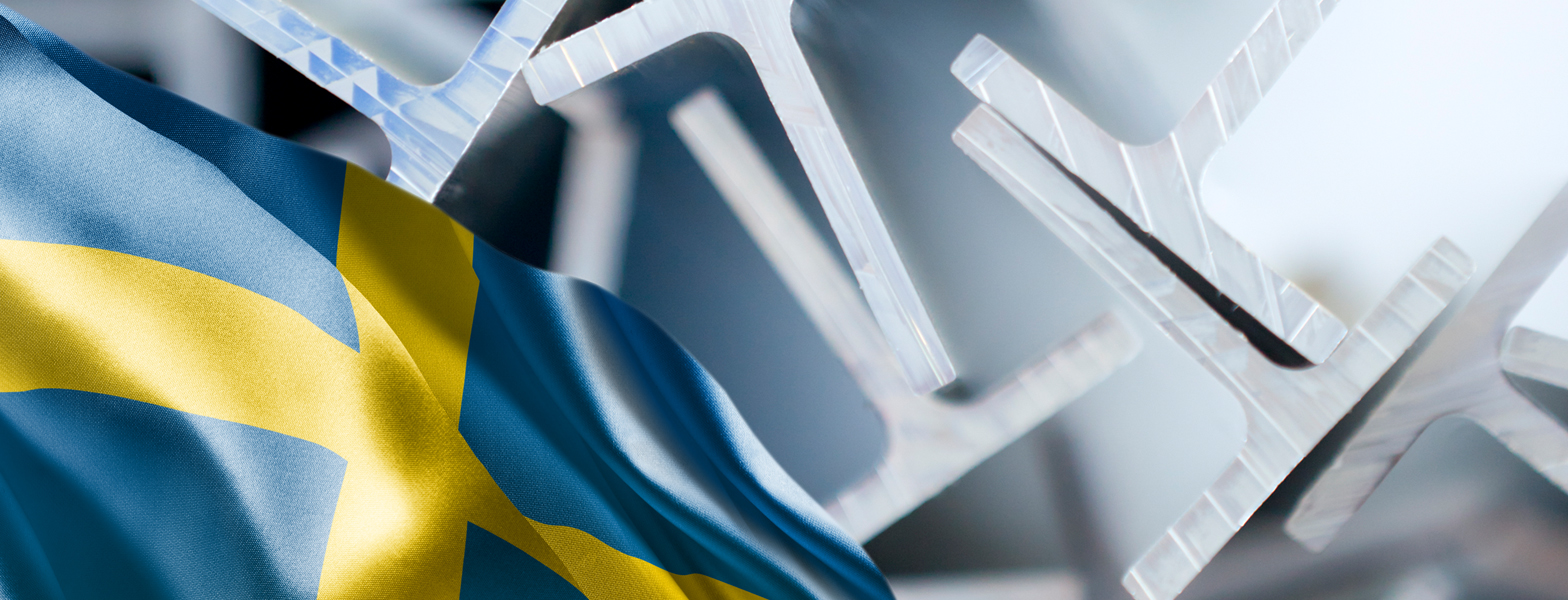 Swedish flag and extruded profiles