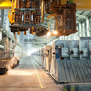 a large factory with machines