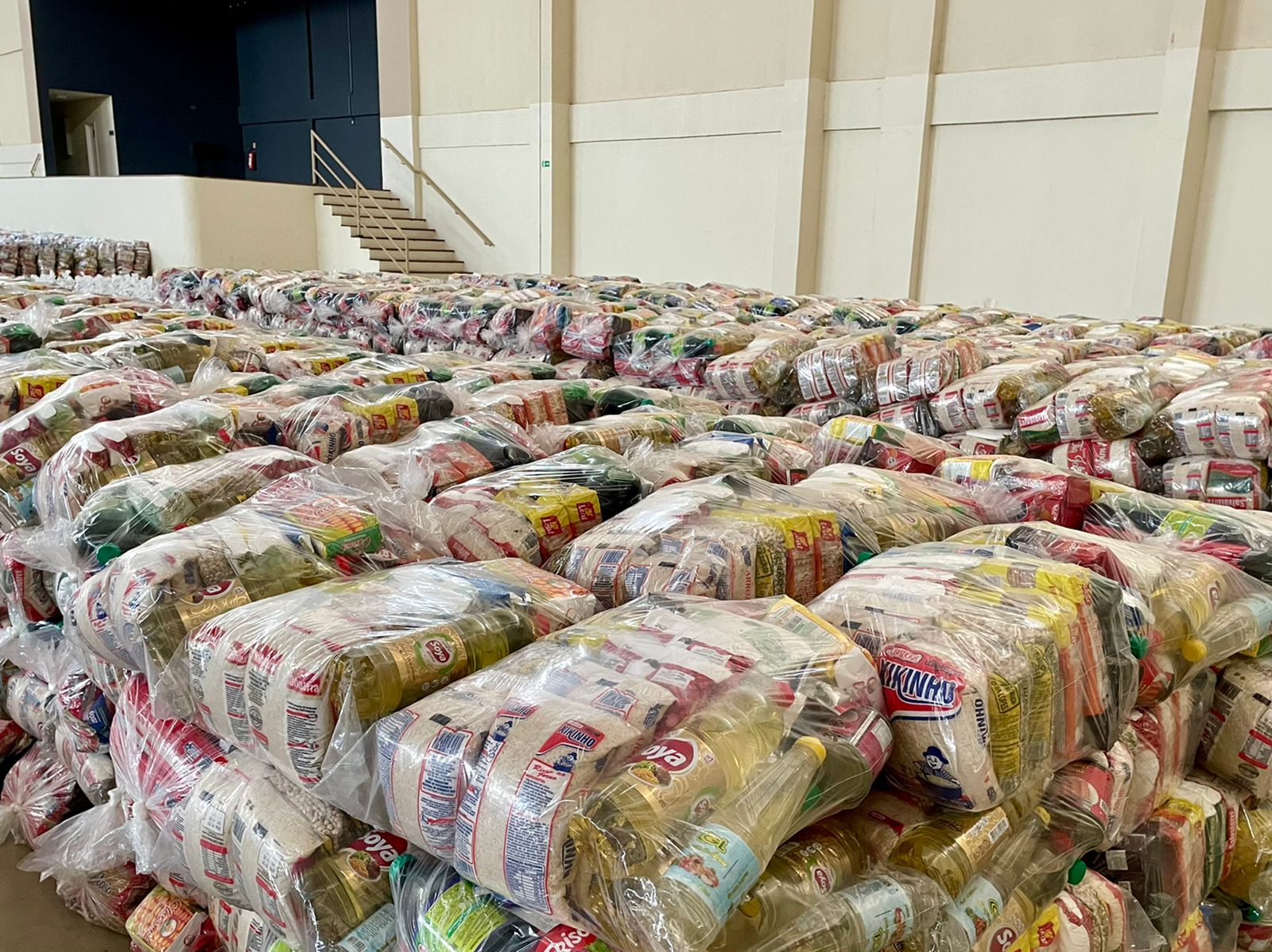 a large pile of wrapped candy