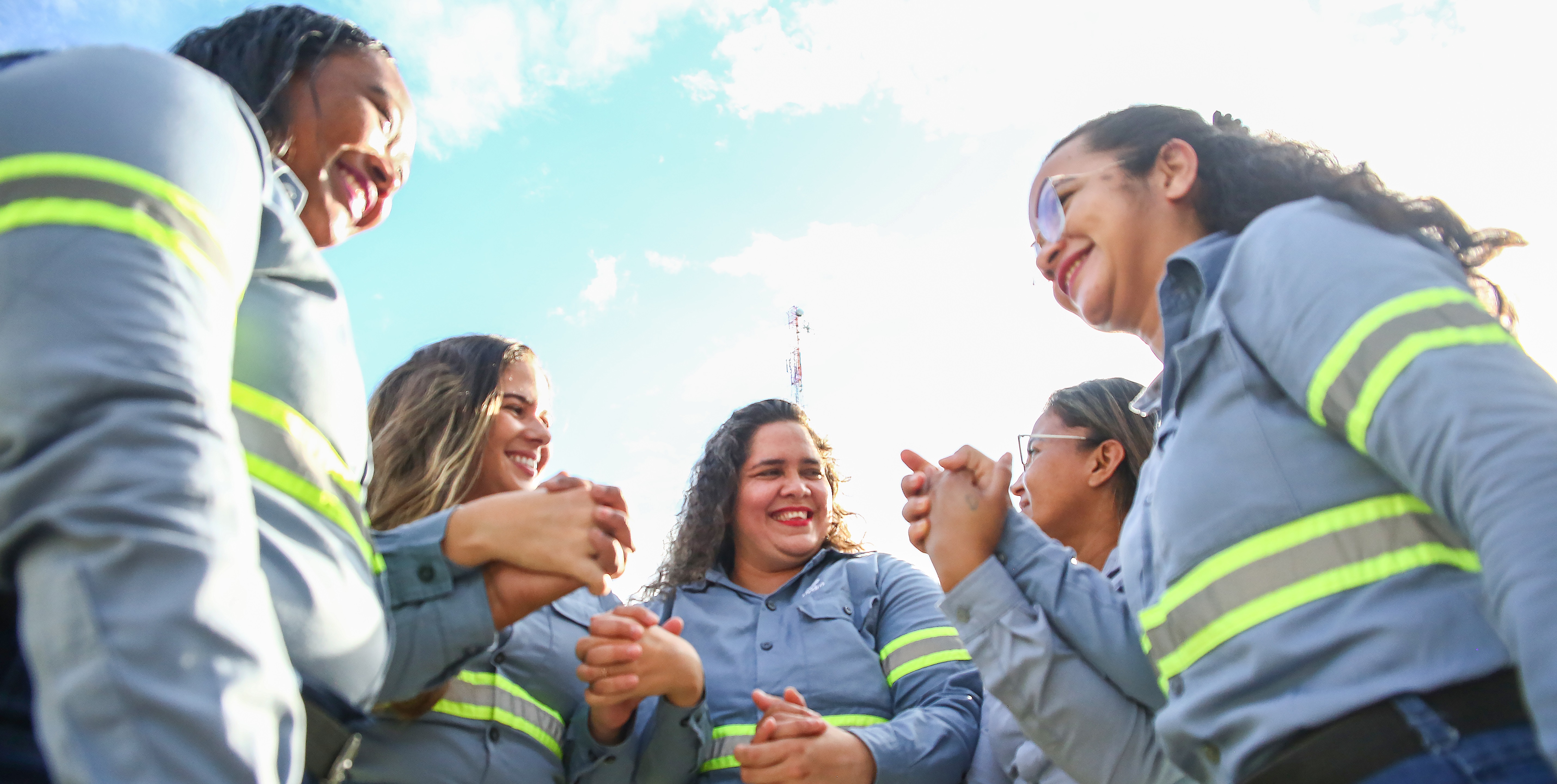 a group of people standing together