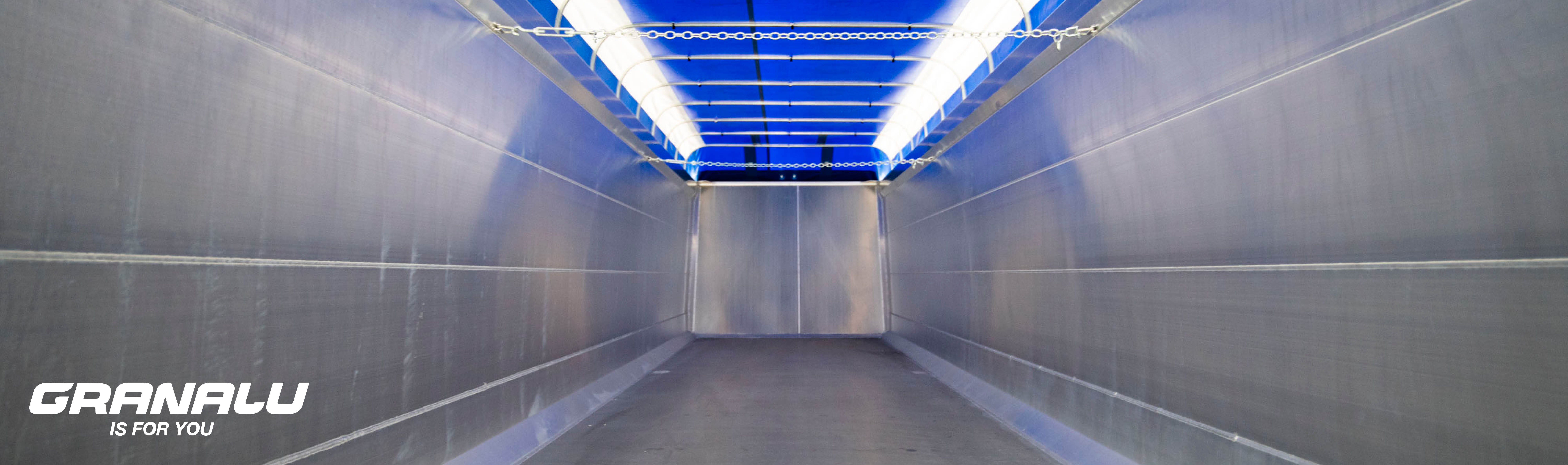 interior of a semi-trailer made of aluminium